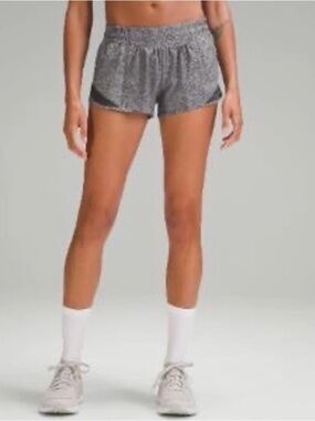 Lululemon Hotty Hot Short II Long 4” Heather Lux Multi Black Size 12 Run